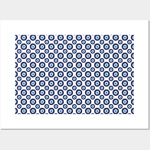 Evil Eye Pattern No. 1 | Nazar | Eyes | Superstition | Supernatural | Blue | Magic | Amulet | Wall Art by Eclectic At Heart